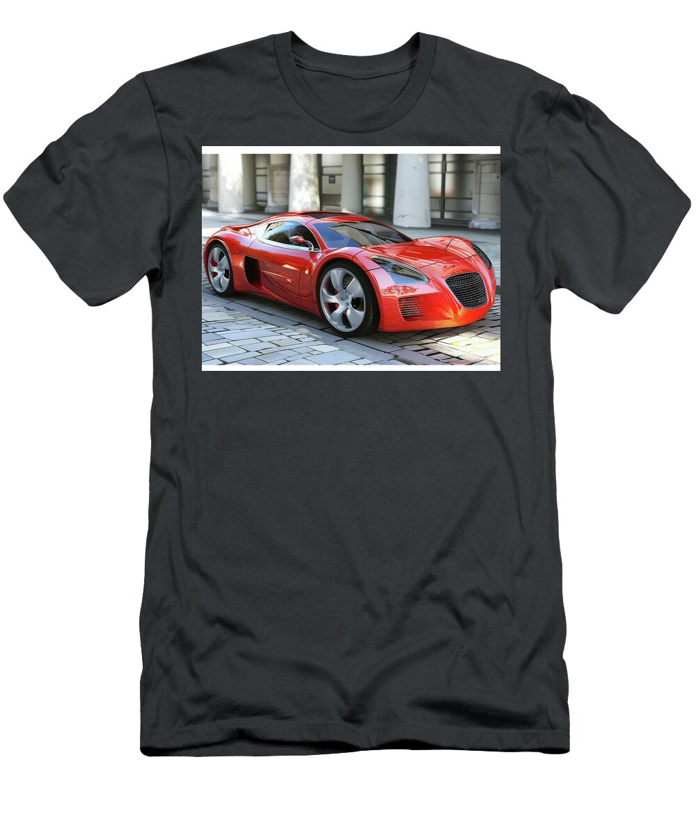 1 Sleek Red Sports Car Evie Carrier T-Shirt