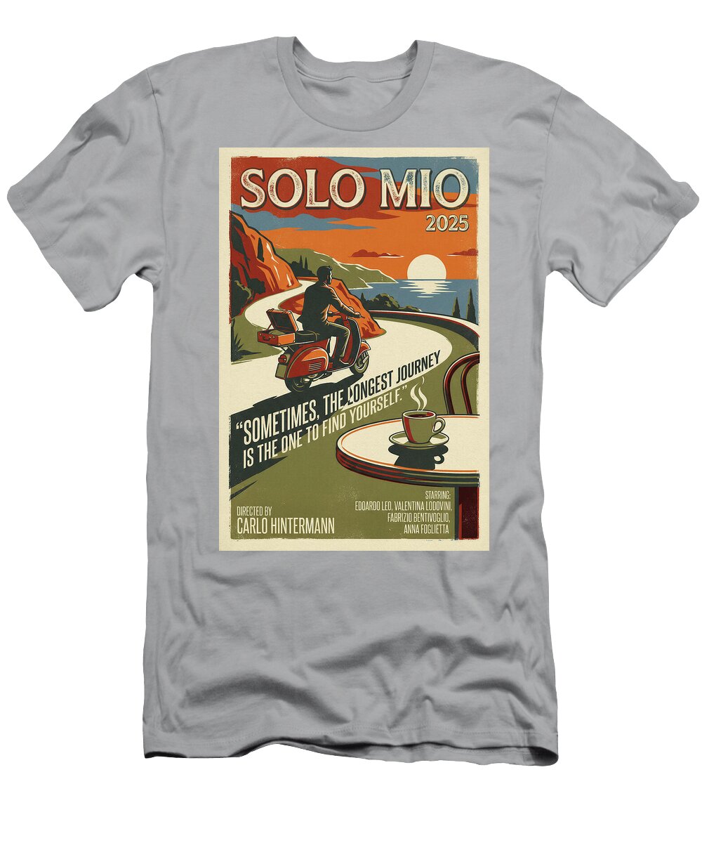 1 Solo Mio Minimal Movie Poster Retro Film Poster Vintage 2025 Sampadart Gallery T-Shirt