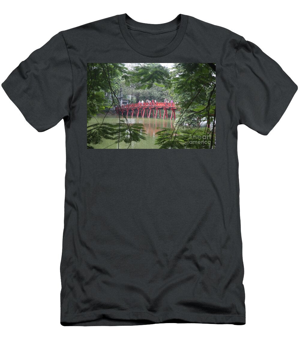1 the Huc Bridge Hoan Kim Lake Hanoi Chuck Kuhn T-Shirt