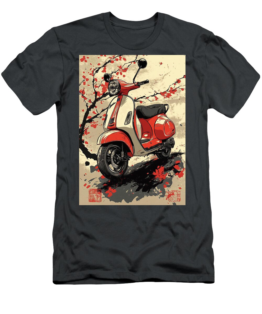 1 the Italian Scooter Vespa Primavera Rhys Jacobson T-Shirt
