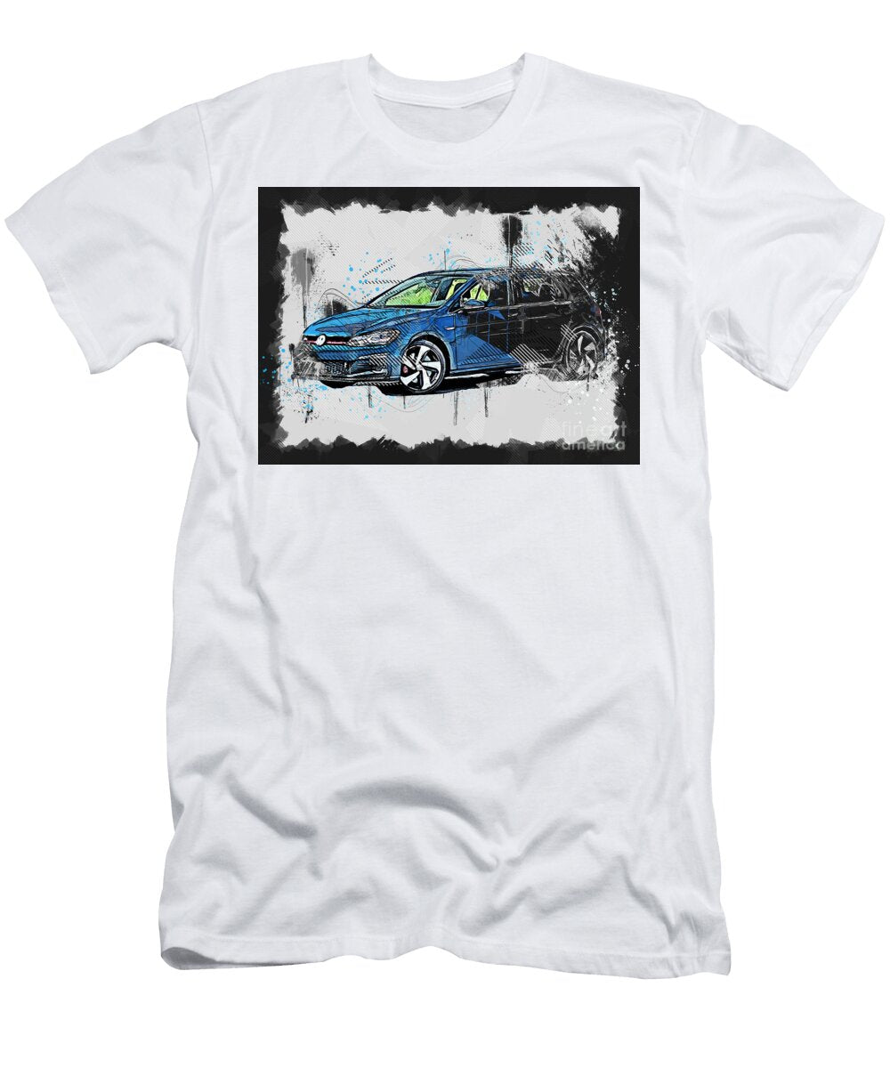 1 Volkswagen Golf Gti Volkswagen Hatchback Black Ola Kunde T-Shirt