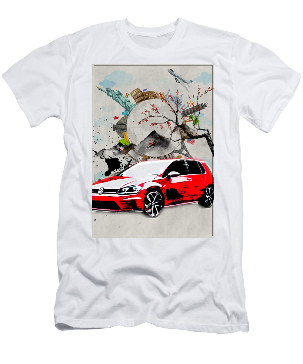 1 Volkswagen Golf Gti Volkswagen Hatchback Red Edgar Dorice T-Shirt