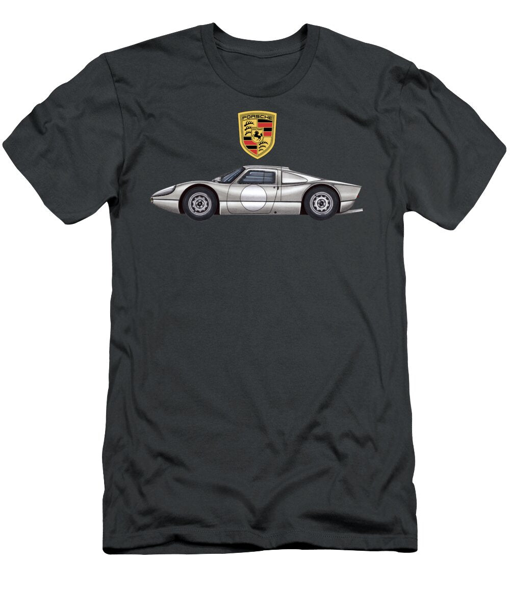 10 Exclusive Legendary Retro Racing Car Silver Porsche 904 6 Gts Coupe 24 Hours of Le Mans Vladyslav Shapovalenko T-Shirt