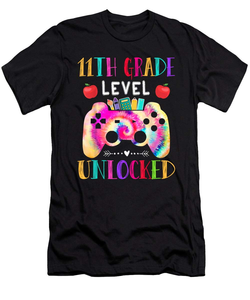 11th Grade Level Unlocked Game Tie Dye Back to School Boys Dhbubble T-Shirt