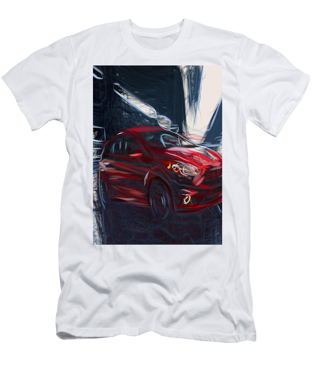 12 Ford Fiesta St Hatchback Drawing Carstoon Concept T-Shirt