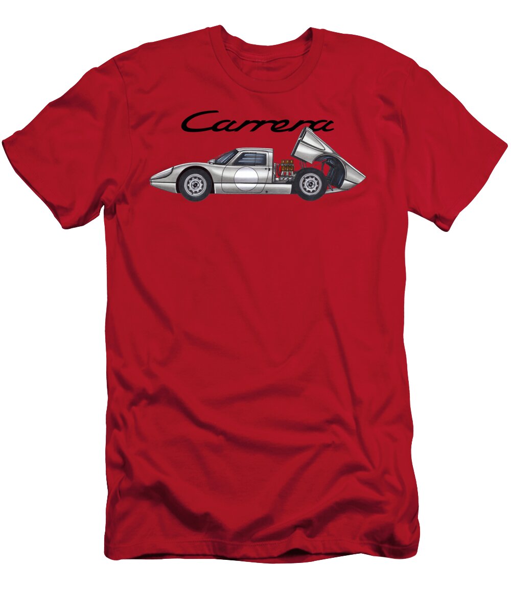 13 Exclusive Legendary Retro Racing Car Silver Porsche 904 6 Gts Coupe 24 Hours of Le Mans Vladyslav Shapovalenko T-Shirt
