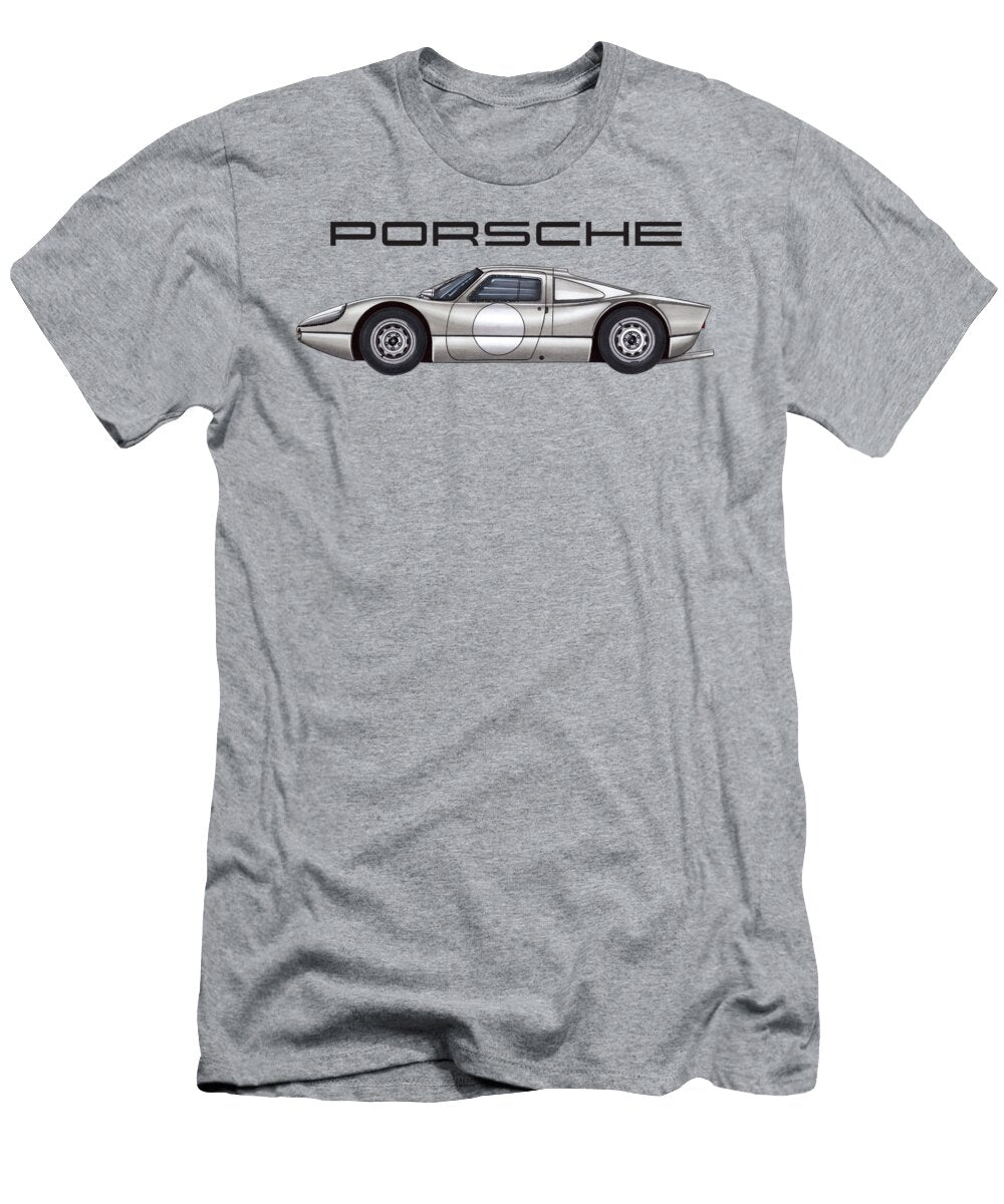 14 Exclusive Legendary Retro Racing Car Silver Porsche 904 6 Gts Coupe 24 Hours of Le Mans Vladyslav Shapovalenko T-Shirt