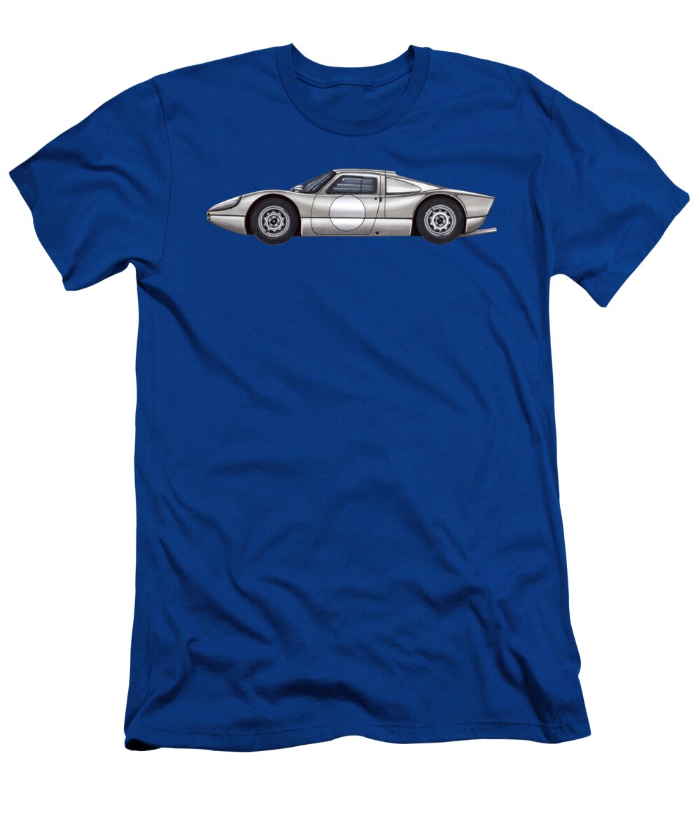 15 Exclusive Legendary Retro Racing Car Silver Porsche 904 6 Gts Coupe 24 Hours of Le Mans Vladyslav Shapovalenko T-Shirt