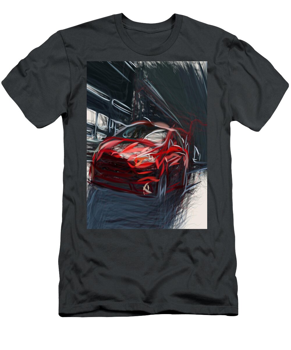 15 Ford Fiesta St Hatchback Drawing Carstoon Concept T-Shirt