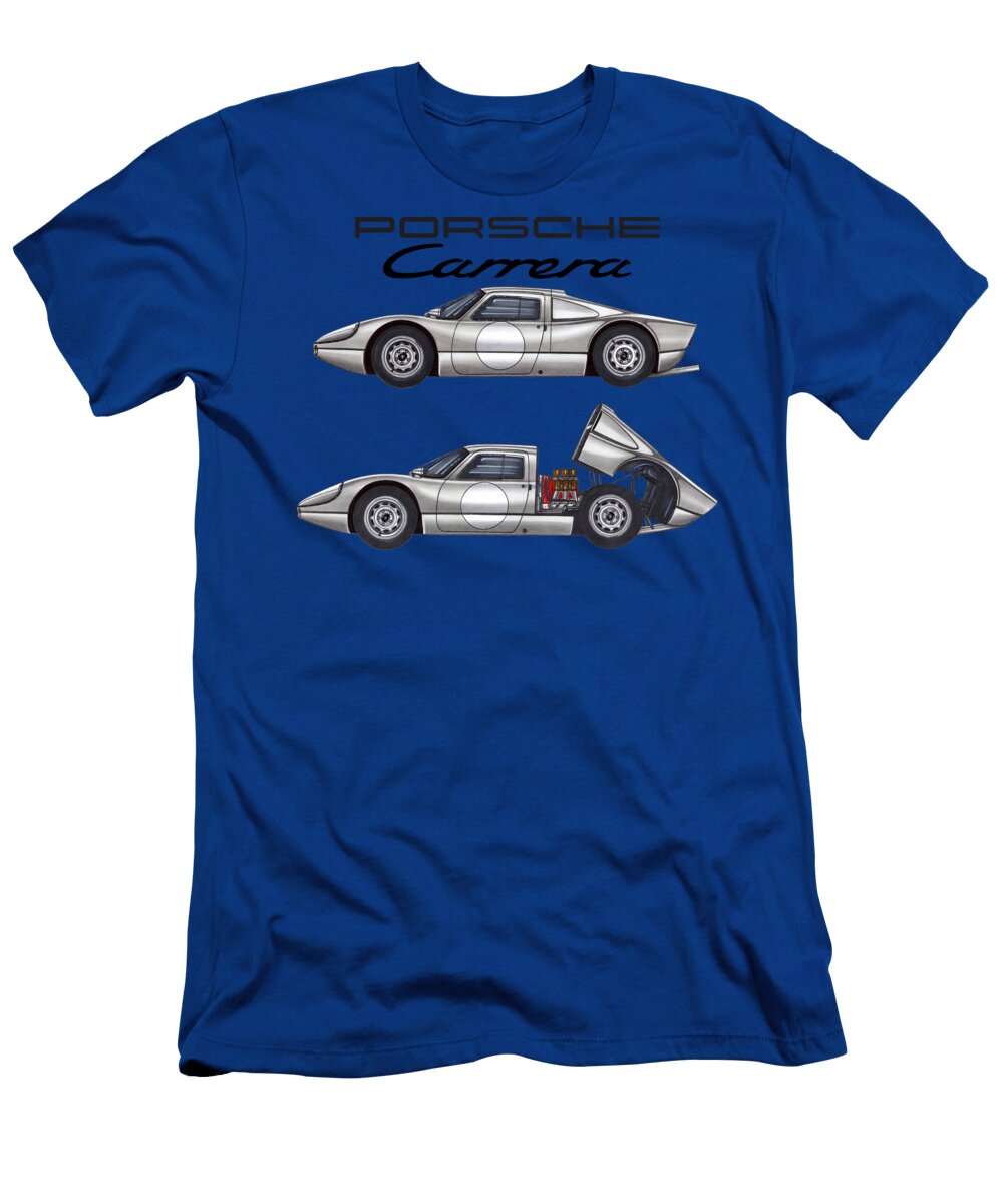 18 Exclusive Legendary Retro Racing Car Silver Porsche 904 6 Gts Coupe 24 Hours of Le Mans Vladyslav Shapovalenko T-Shirt