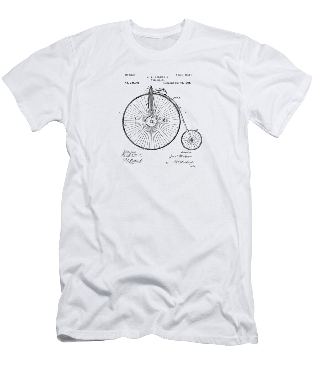 1881 Velocipede Bicycle Patent Artwork Vintage Nikki Marie Smith T-Shirt