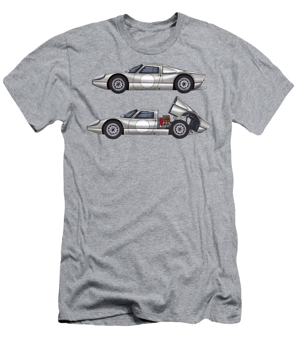 19 Exclusive Legendary Retro Racing Car Silver Porsche 904 6 Gts Coupe 24 Hours of Le Mans Vladyslav Shapovalenko T-Shirt
