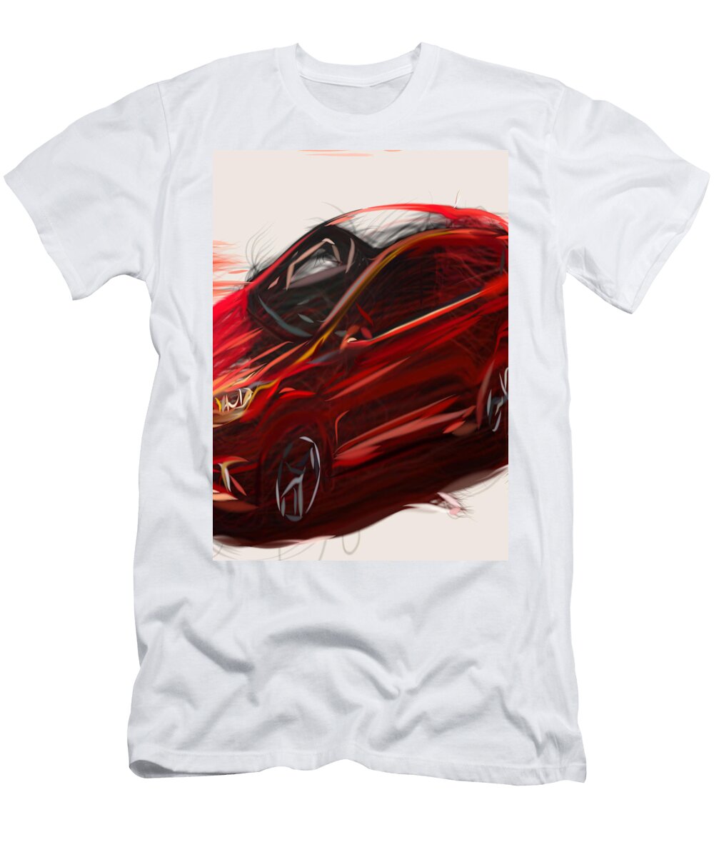 19 Ford Fiesta St Hatchback Drawing Carstoon Concept T-Shirt