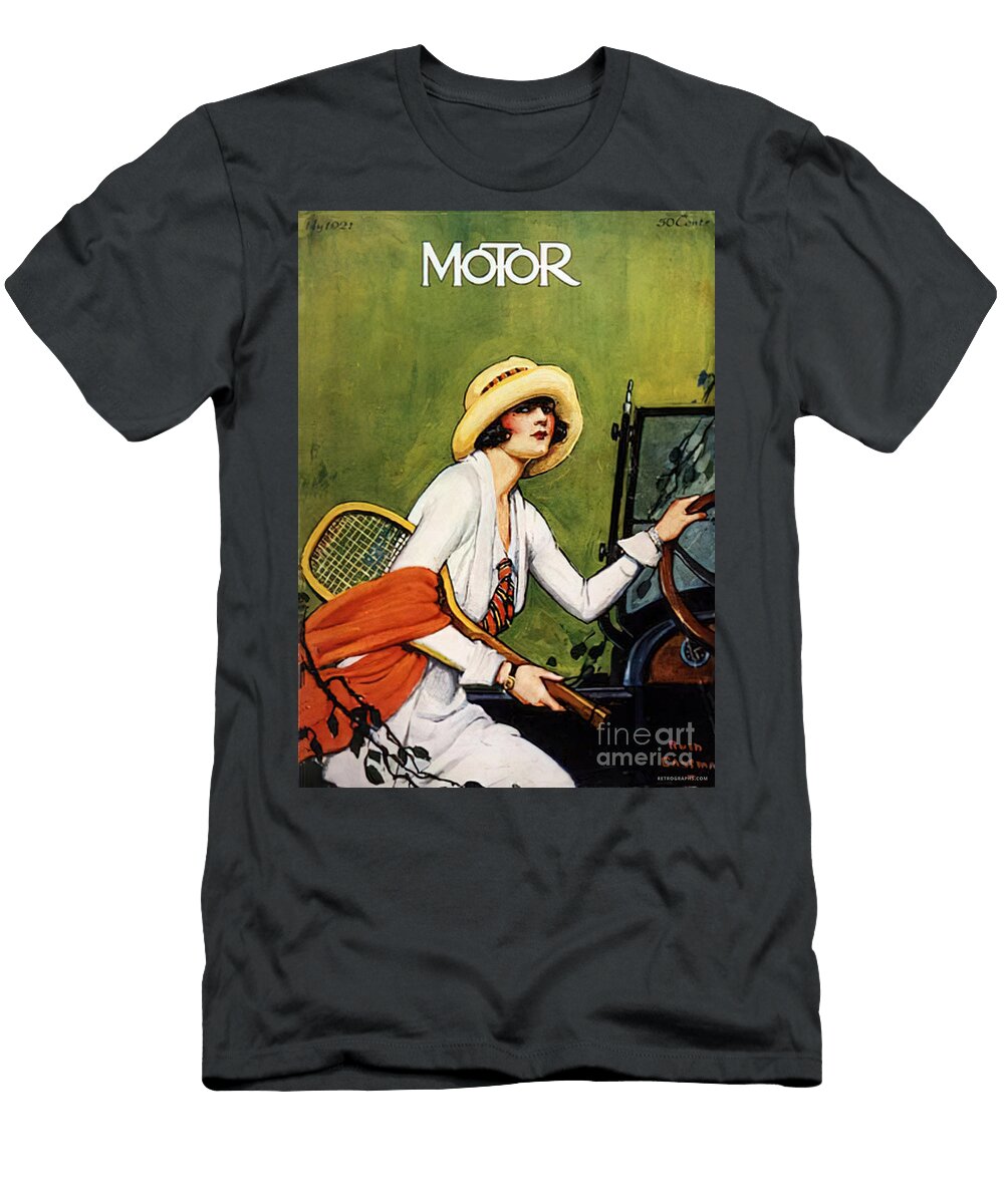 1920s Cover Motor Magazine Featuring Fashion Model and Roadster Retrographs T-Shirt