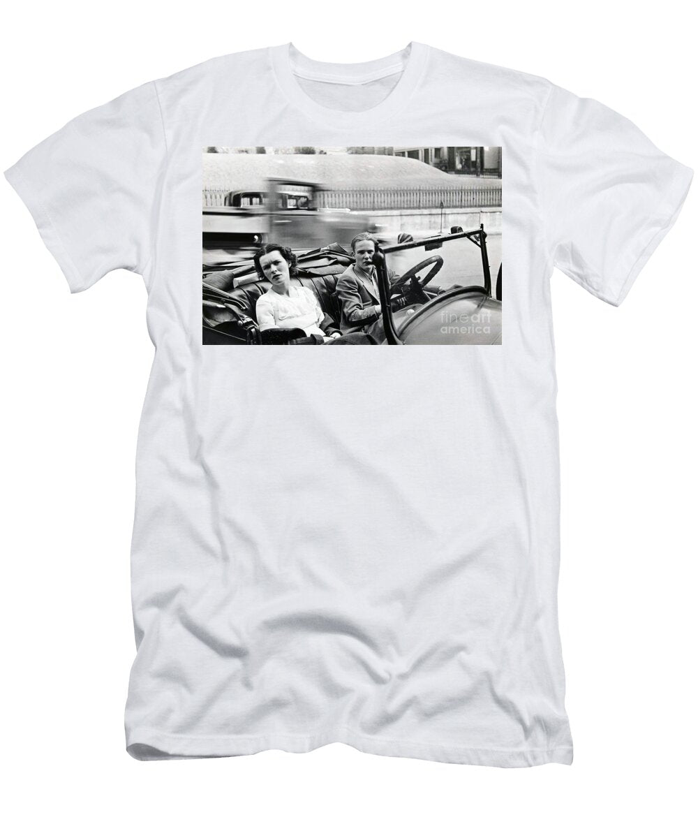 1920s Women in Open Roadster City Street Scene Retrographs T-Shirt
