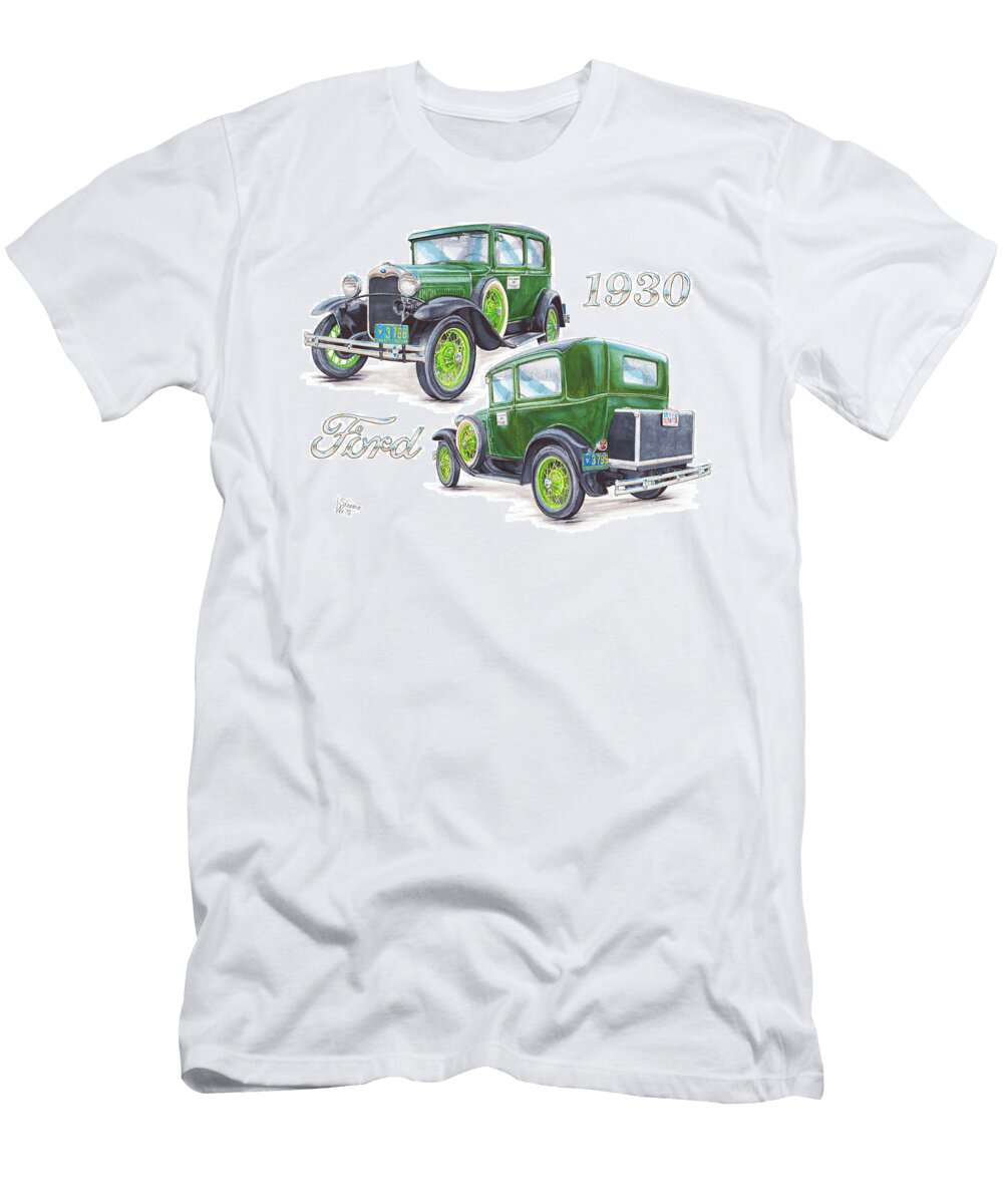 1930 Model a Ford Sedan Shannon Watts T-Shirt
