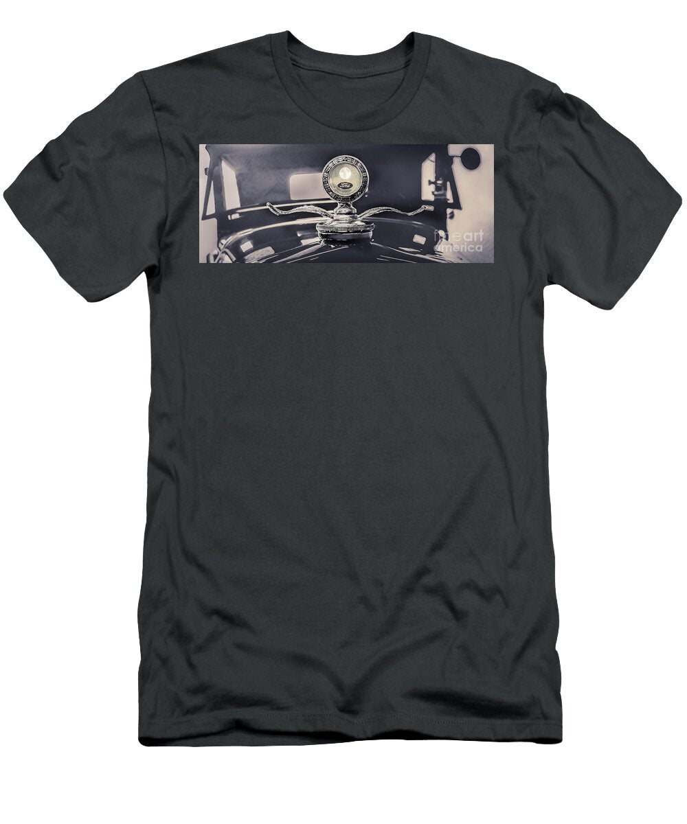1931 Ford Model a Hood Emblem Black Liesl Walsh T-Shirt