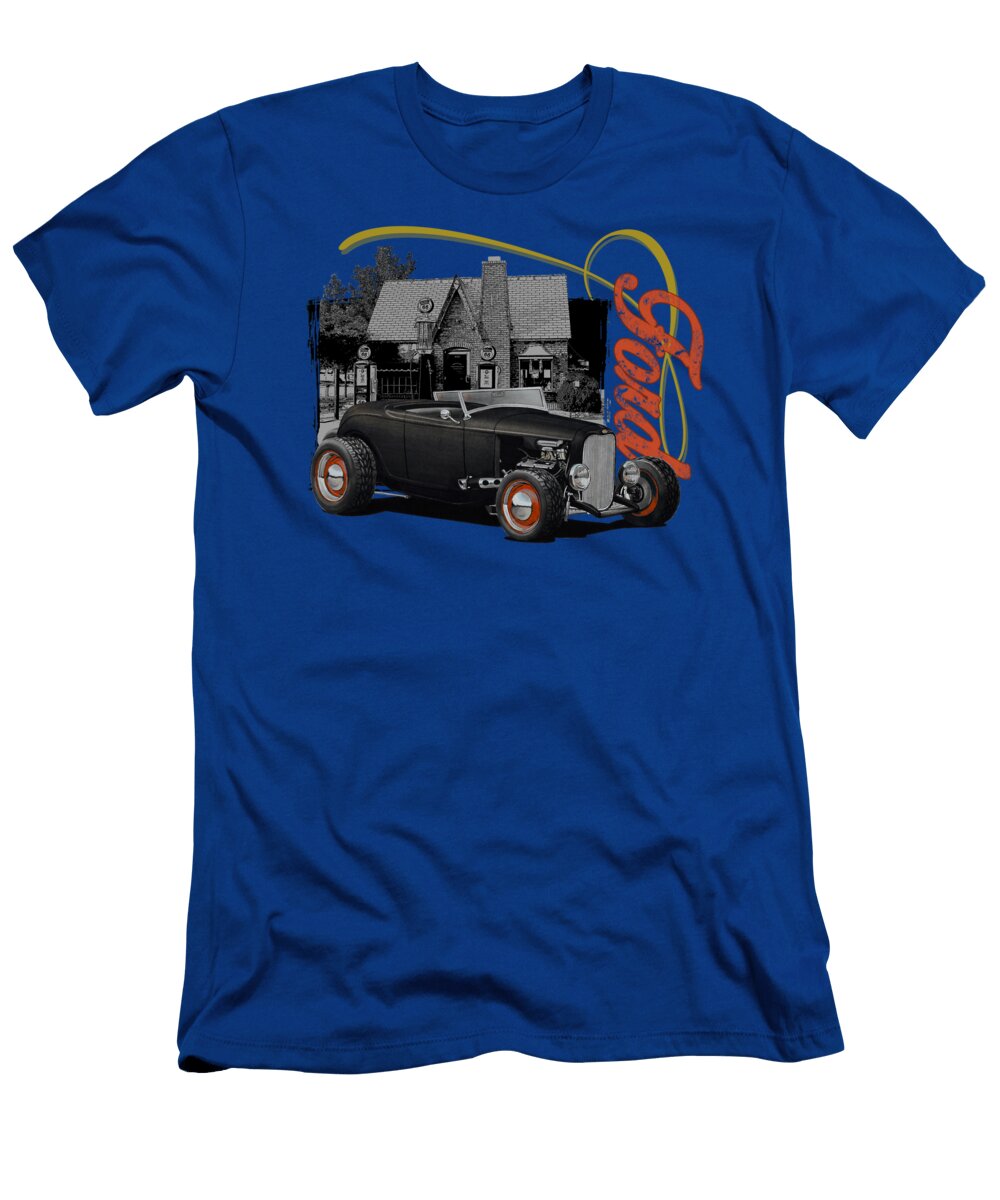 1932 Black Ford At Filling Station Paul Kuras T-Shirt