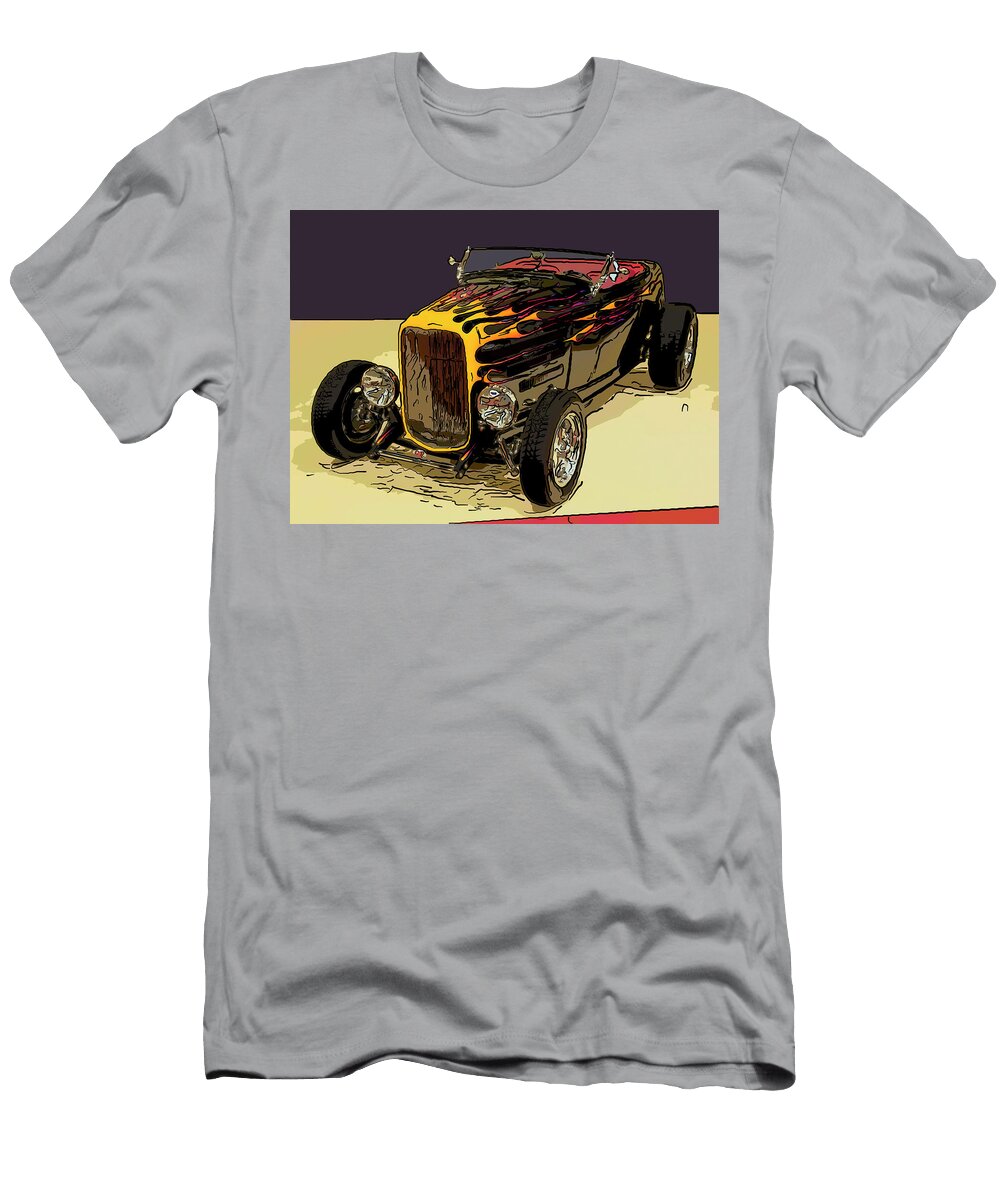 1932 Ford Roadster Digital Oil Chris Flees T-Shirt