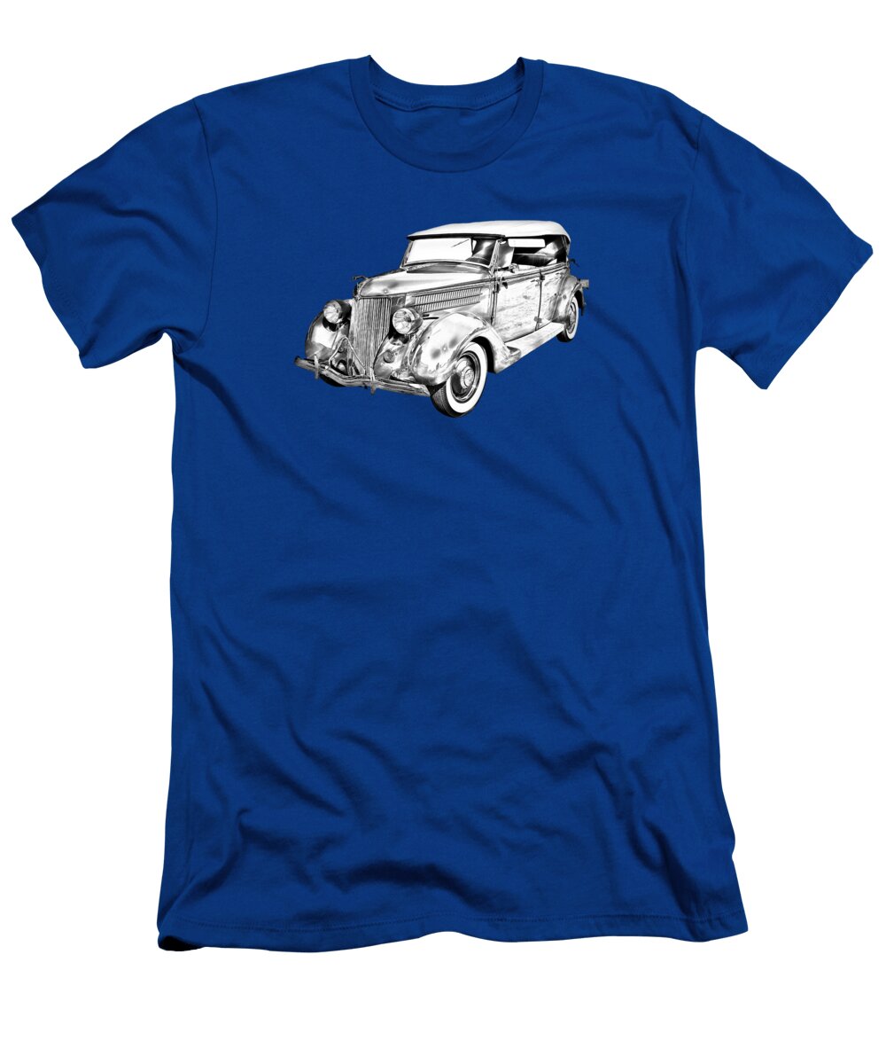 1936 Ford Phaeton Convertible Illustration Keith Webber Jr T-Shirt