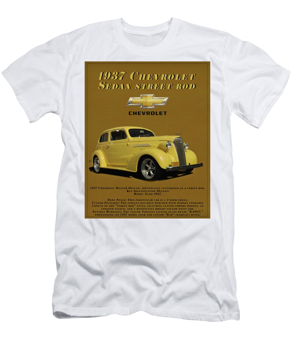 1937 Chevrolet Sedan Street Rod Kevin Walker and Pixel Reverie T-Shirt