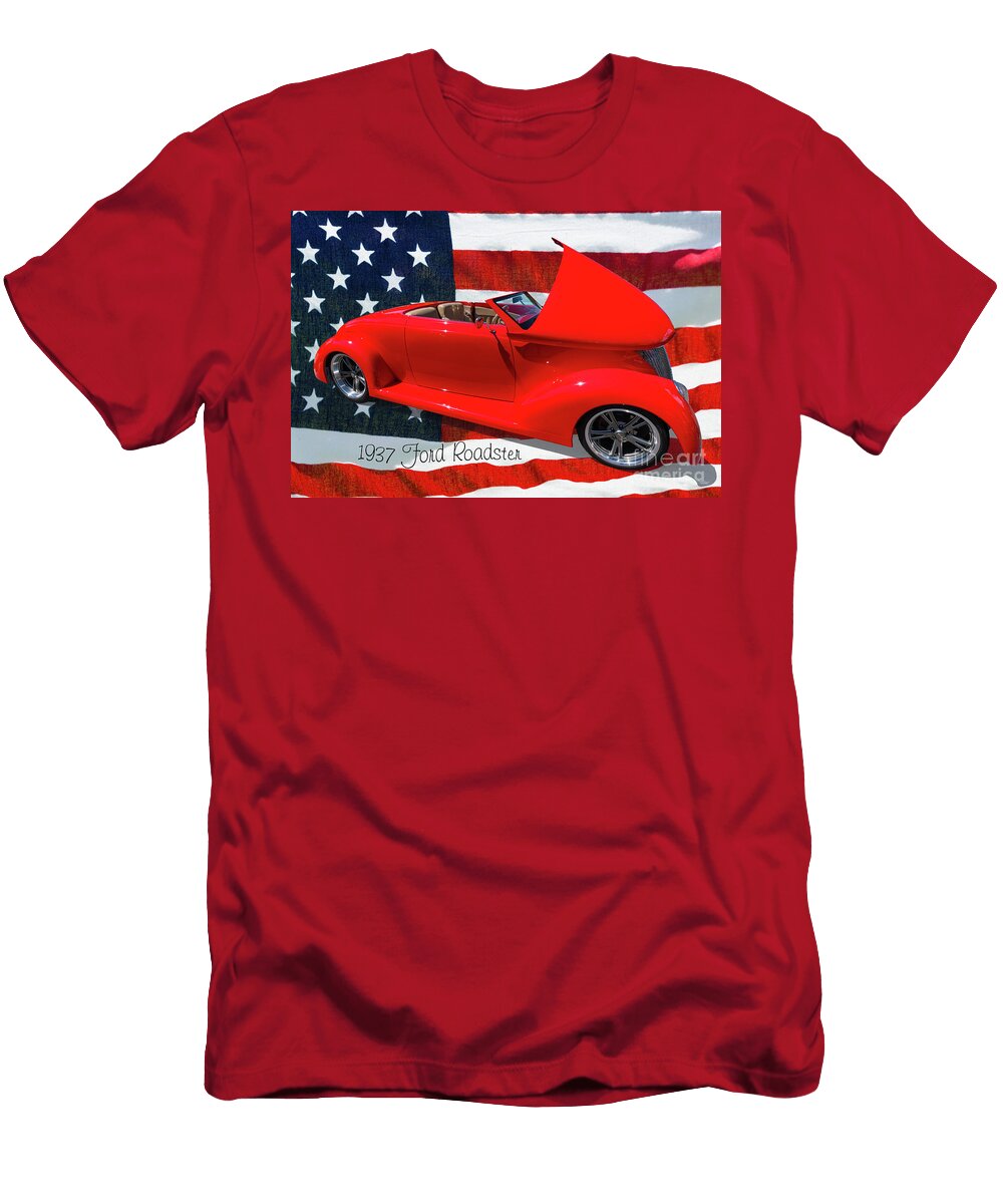 1937 Ford Roadster Text Jennifer White T-Shirt