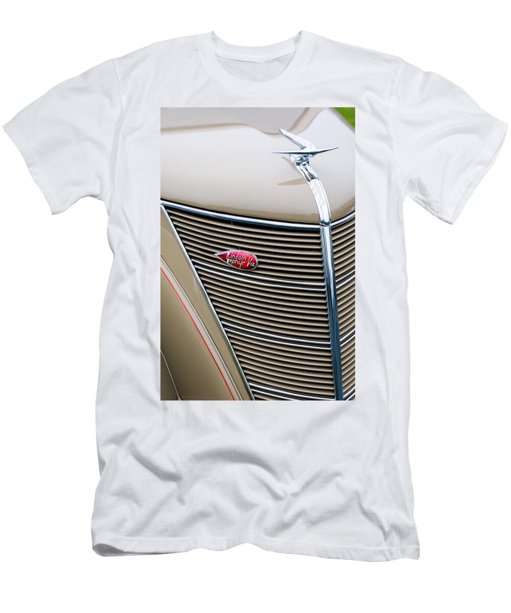 1937 Lincoln Zephyr Coupe Sedan Grille Emblem Hood Ornament Jill Reger T-Shirt