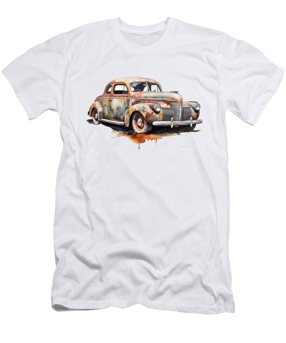 1940 Chevy Coupe Watercolor 145 Peter Lopez T-Shirt