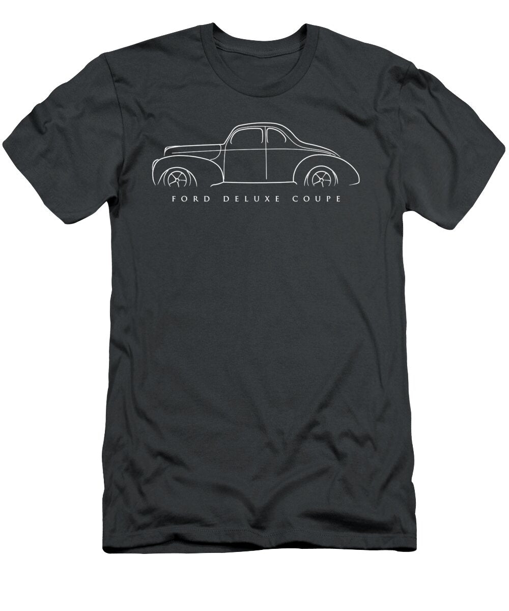 1940 Ford Deluxe Coupe Profile Stencil White 39 Vintage Mens for Women Classic Custom Nnamdi Ugom T-Shirt