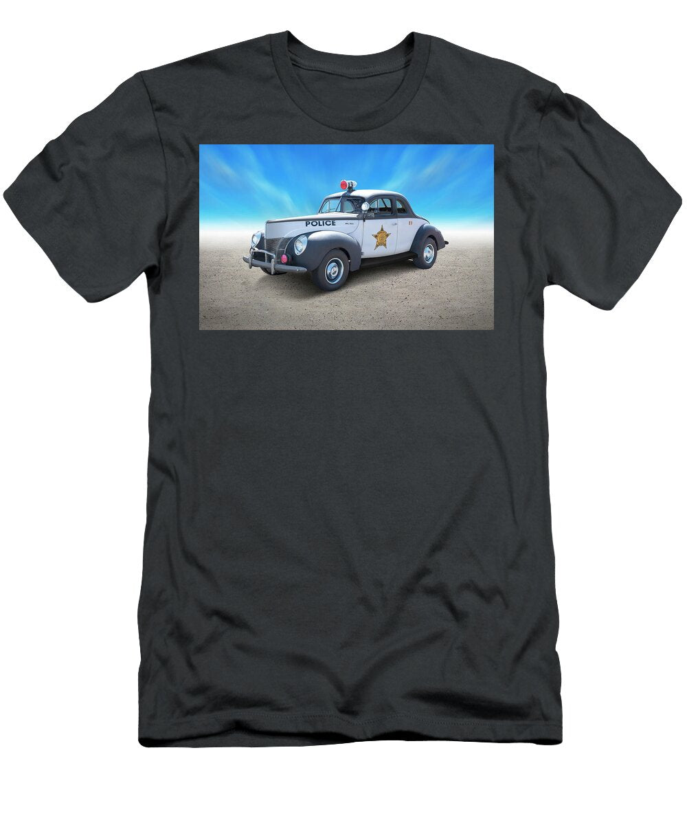 1940 Ford Deluxe Police Car Mike Mcglothlen T-Shirt