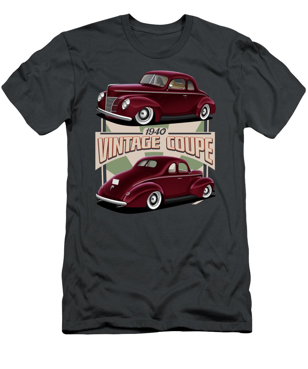 1940 Maroon Coupe Paul Kuras T-Shirt