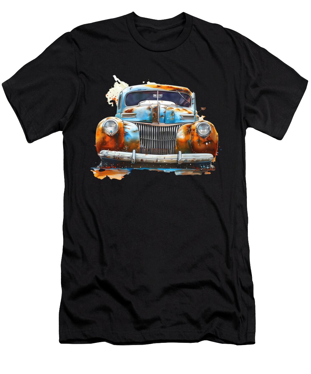 1941 Lincoln Mkz Coupe Watercolor 147 Mad Paperairplanes T-Shirt