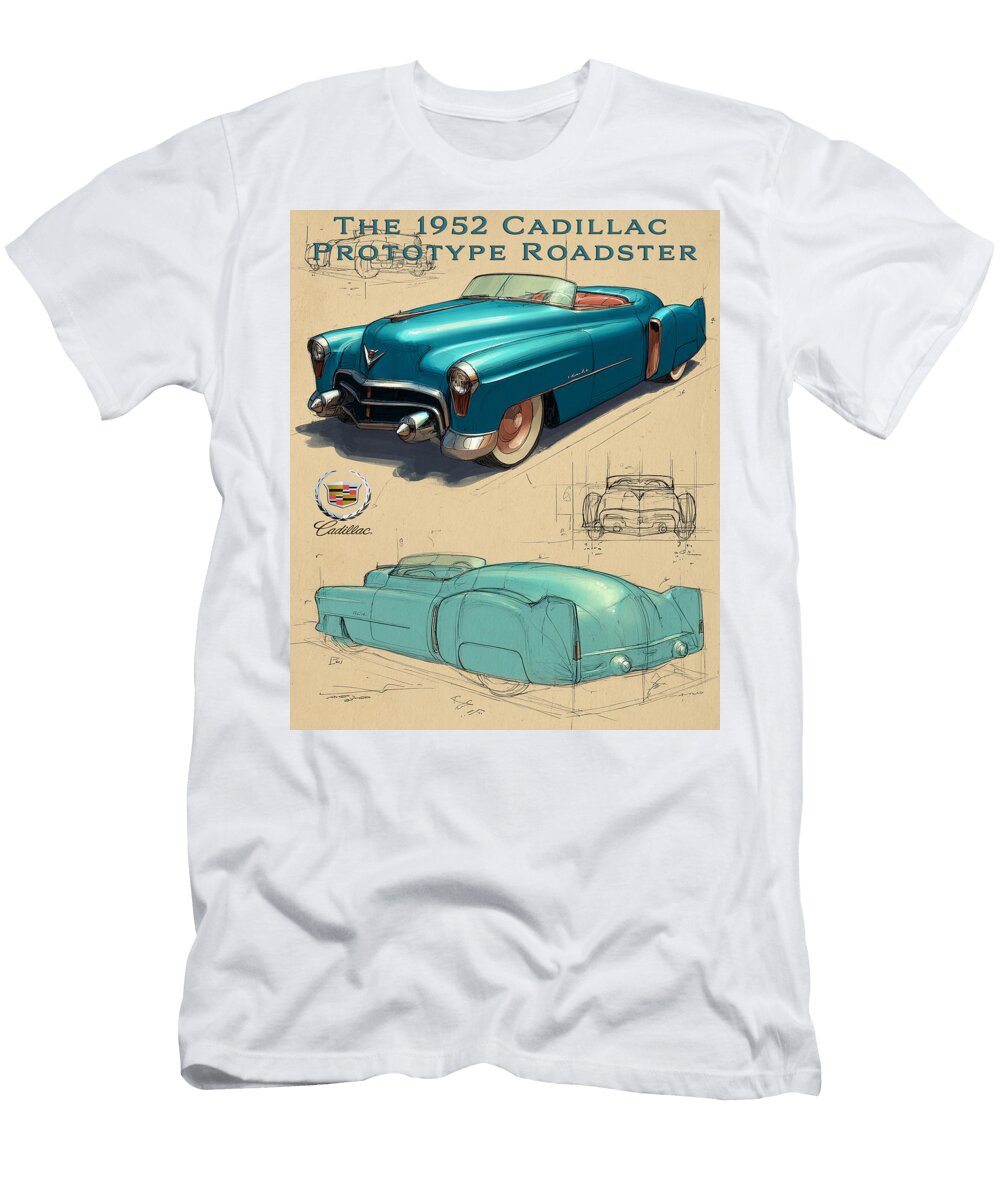 1952 Cadillac Prototype Roadster Design Kevin Walker and Pixel Reverie T-Shirt