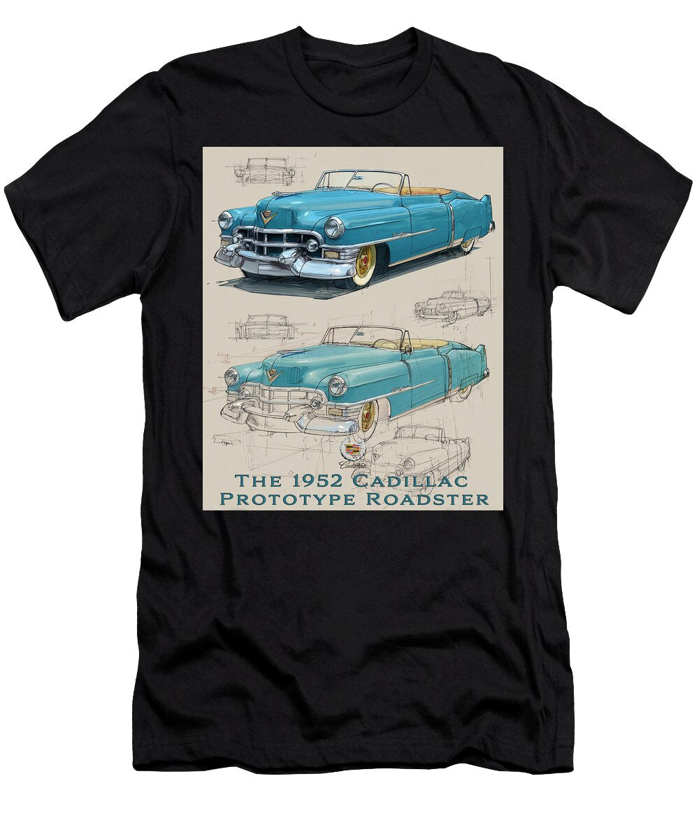 1952 Cadillac Prototype Roadster Sketch Kevin Walker and Pixel Reverie T-Shirt
