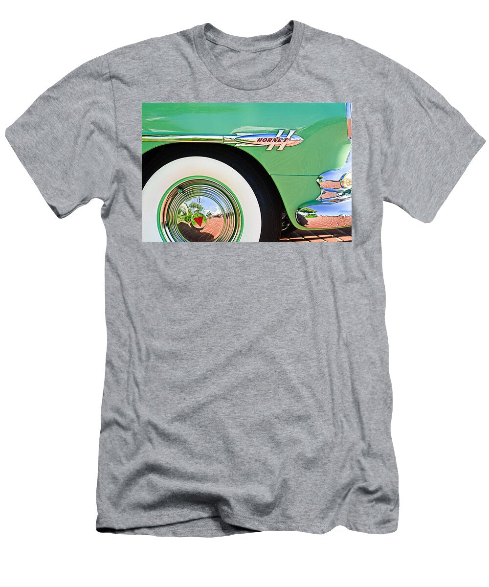 1953 Hudson Hornet Sedan Wheel Emblem Jill Reger T-Shirt
