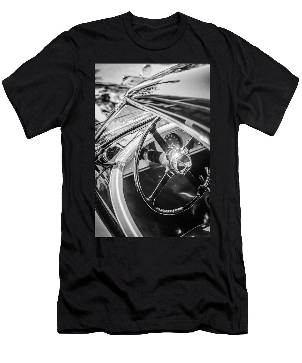 1954 Jaguar Xk120 Roadster Steering Wheel 0500bw Jill Reger T-Shirt