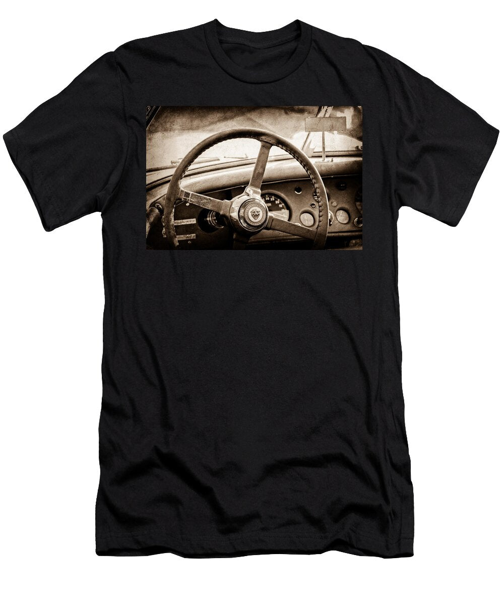 1954 Jaguar Xk120 Roadster Steering Wheel Emblem Jill Reger T-Shirt
