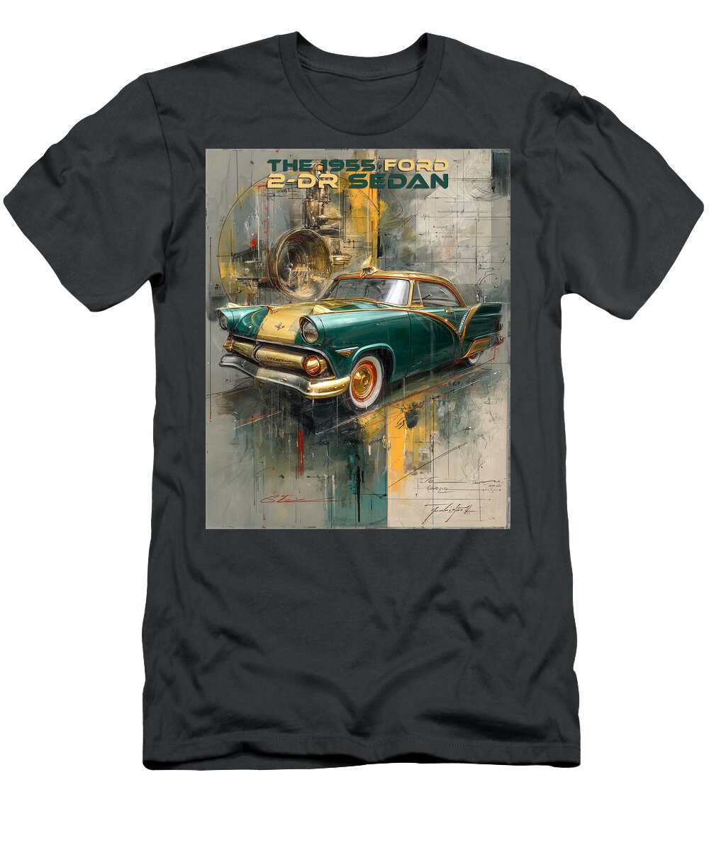 1955 Ford 2 Door Sedan Kevin Walker and Pixel Reverie T-Shirt