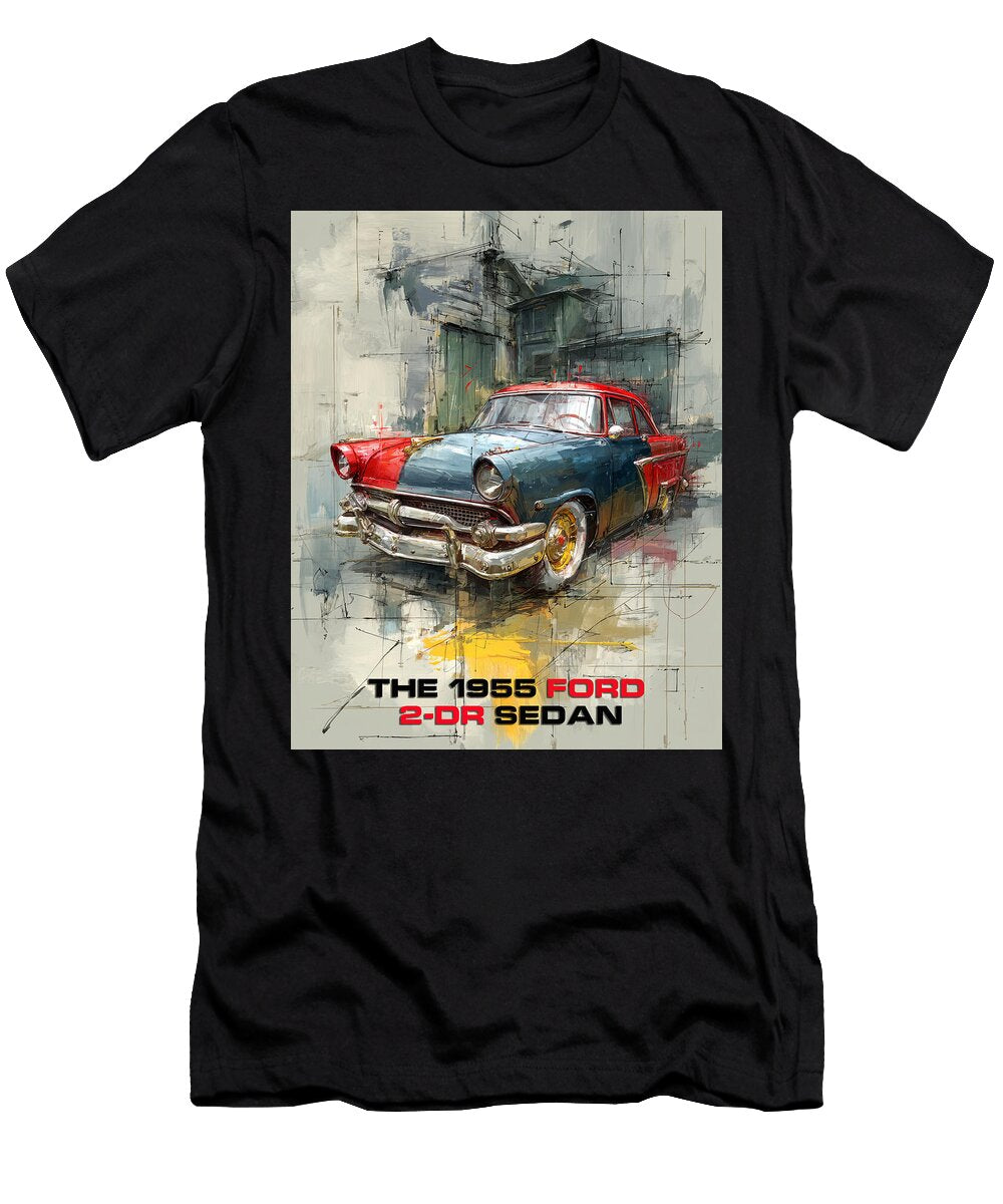 1955 Ford Sedan in Urban Scene Kevin Walker and Pixel Reverie T-Shirt