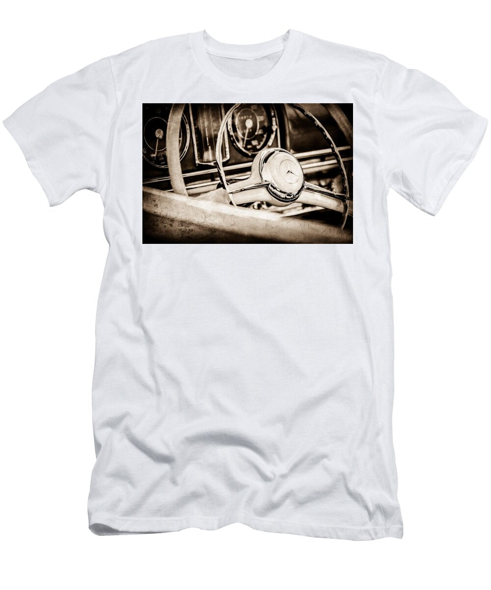 1958 Mercedes Benz 300sl Roadster Steering Wheel 1131s Jill Reger T-Shirt