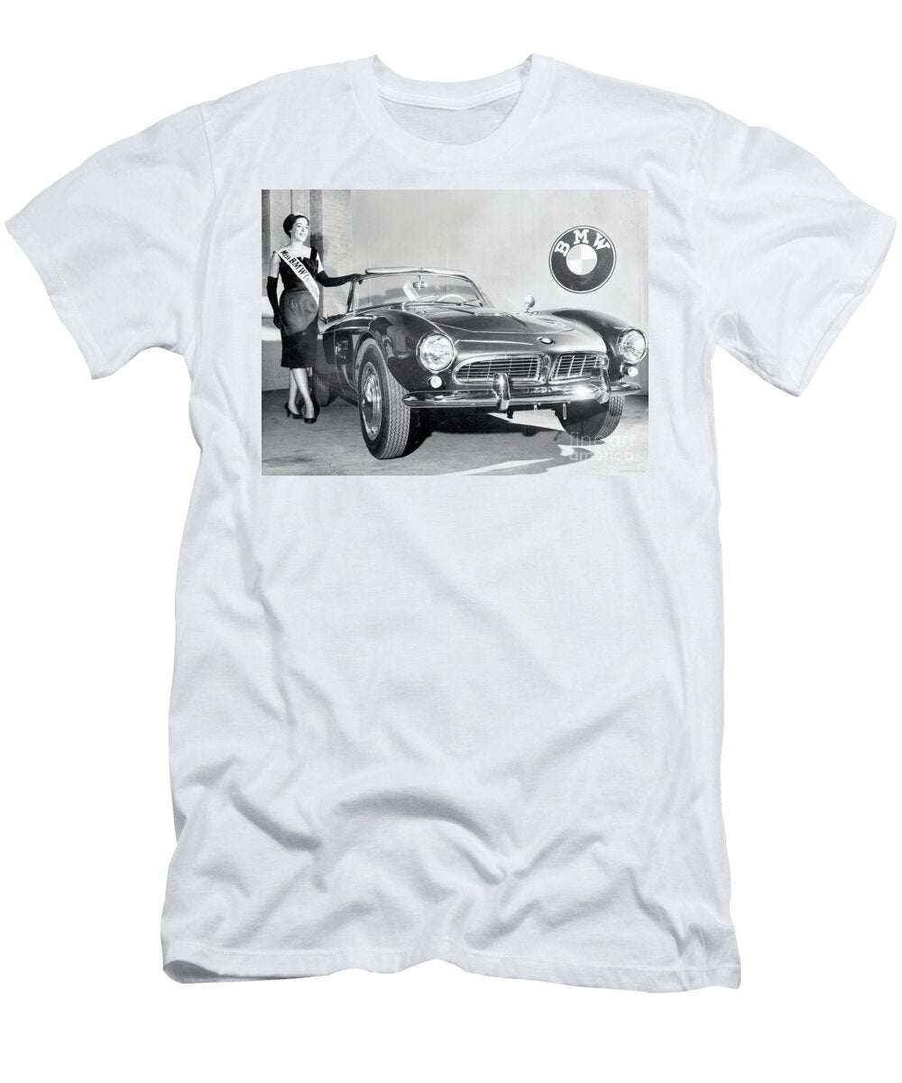 1960s BMW 507 Roadster with Fashion Model Retrographs T-Shirt