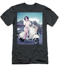 1960s Fashion Model on Motor Scooter with Camera Retrographs T-Shirt