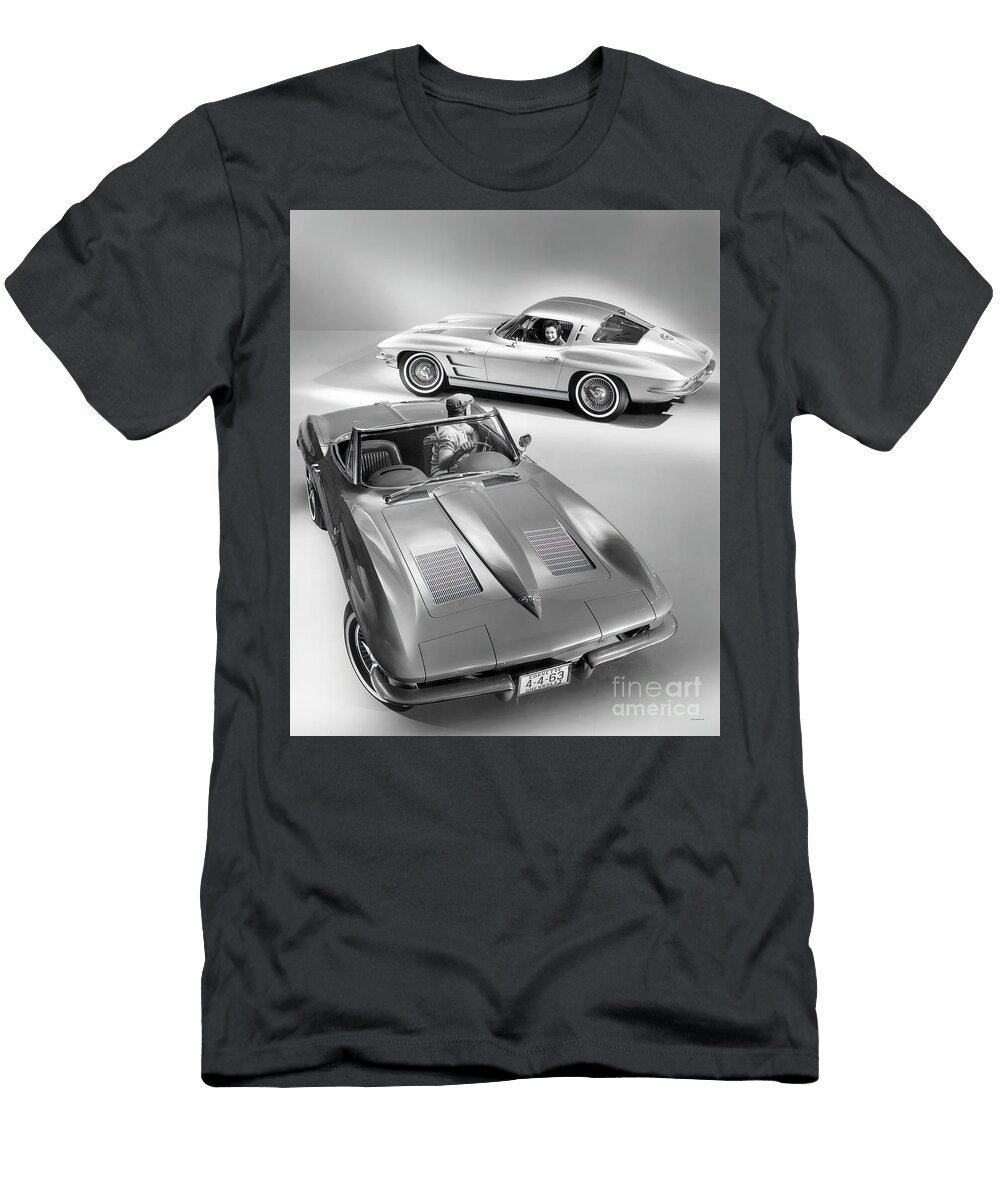 1963 Advertisement for Corvette Roadster and Split Window Coupe Retrographs T-Shirt