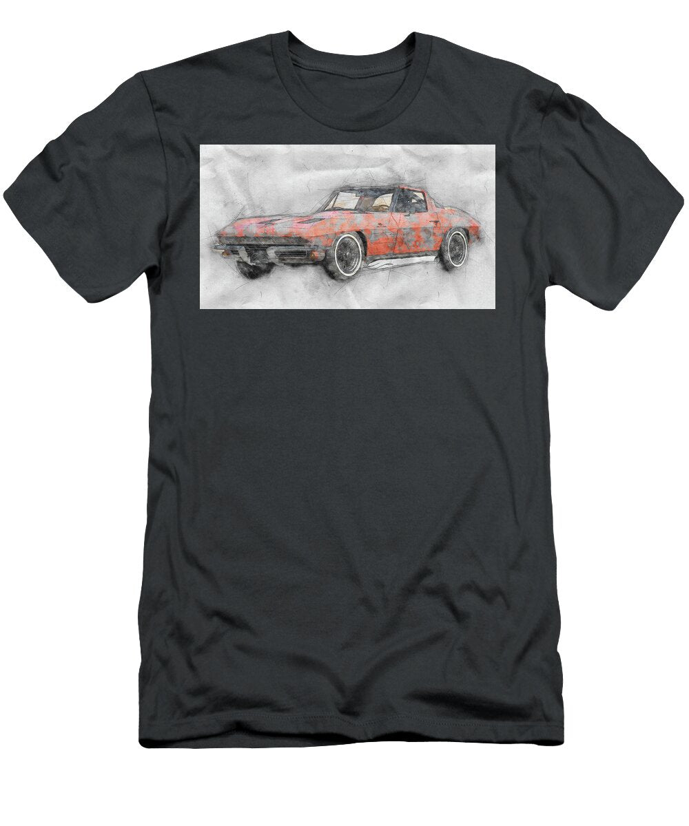 1963 Chevrolet Corvette Sting Ray 1 1963 Automotive Art Car Posters Studio Grafiikka T-Shirt