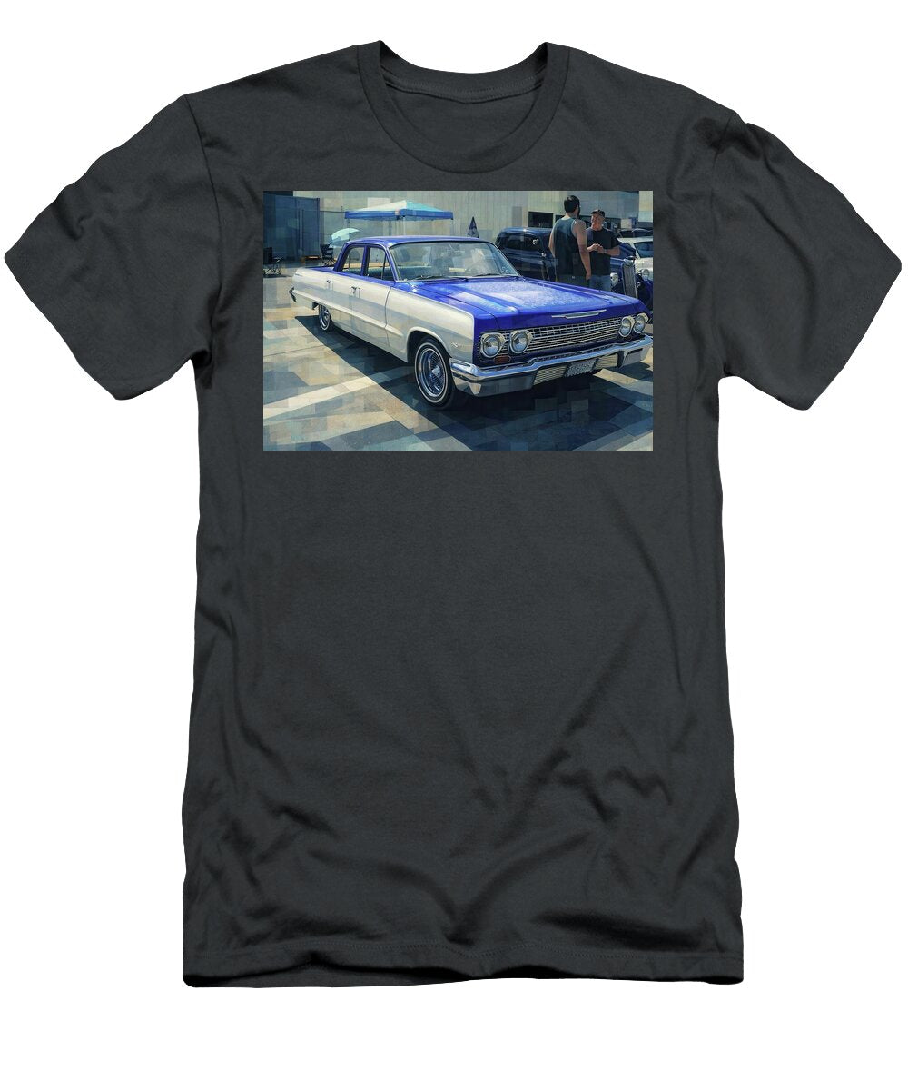 1963 Chevrolet Impala Blue and White Classic Car Cathy Anderson T-Shirt