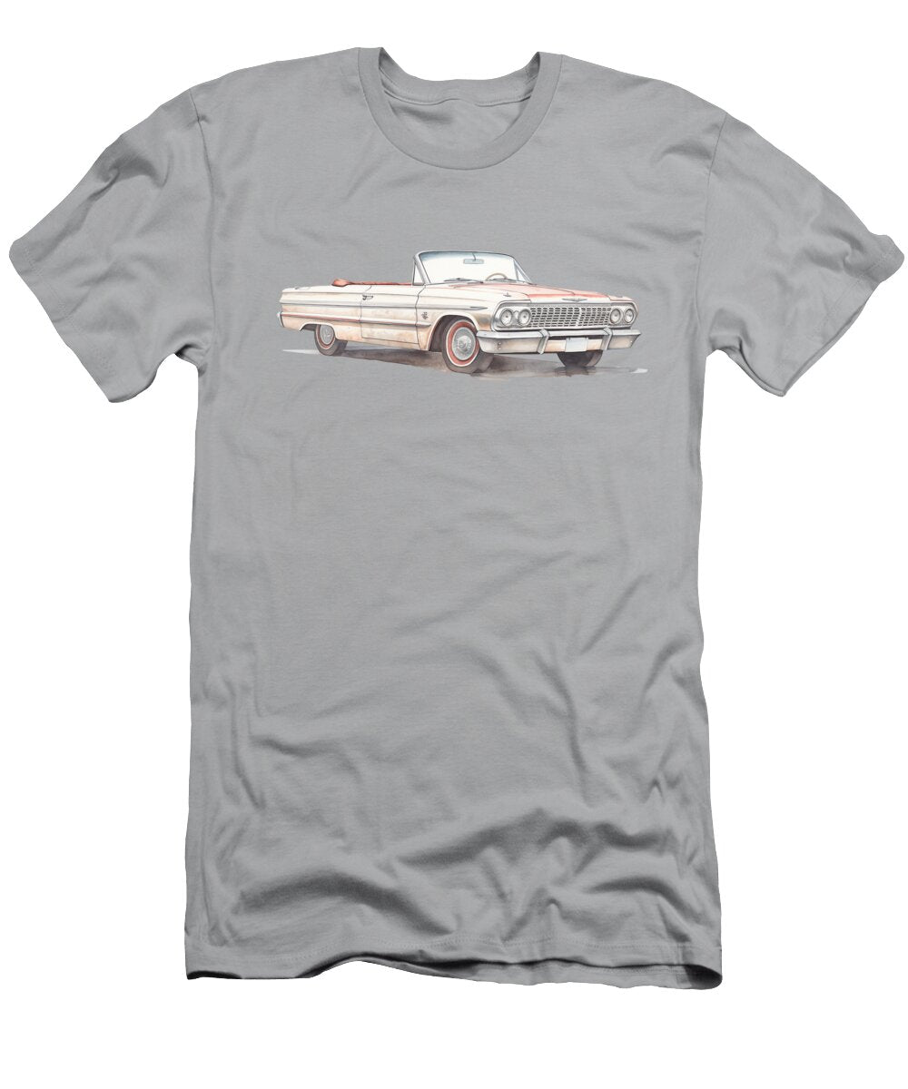 1964 Chevrolet Impala Convertible Watercolor 123 Peter Lopez T-Shirt