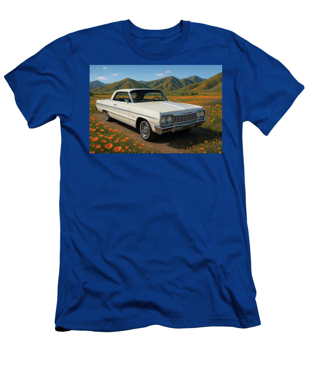 1964 Chevrolet Impala in Wildflower Field Cathy Anderson T-Shirt