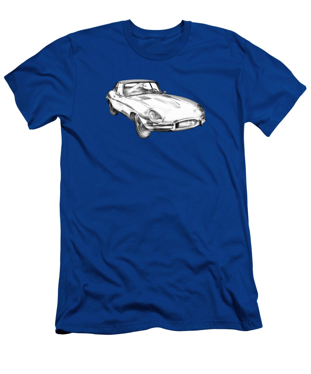 1964 Jaguar Xke Antique Sportscar Illustration Keith Webber Jr T-Shirt