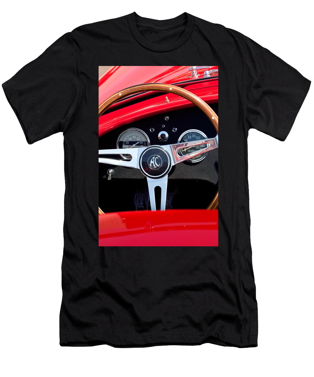 1965 Shelby Ac Cobra Roadster 289 Steering Wheel Emblem Jill Reger T-Shirt