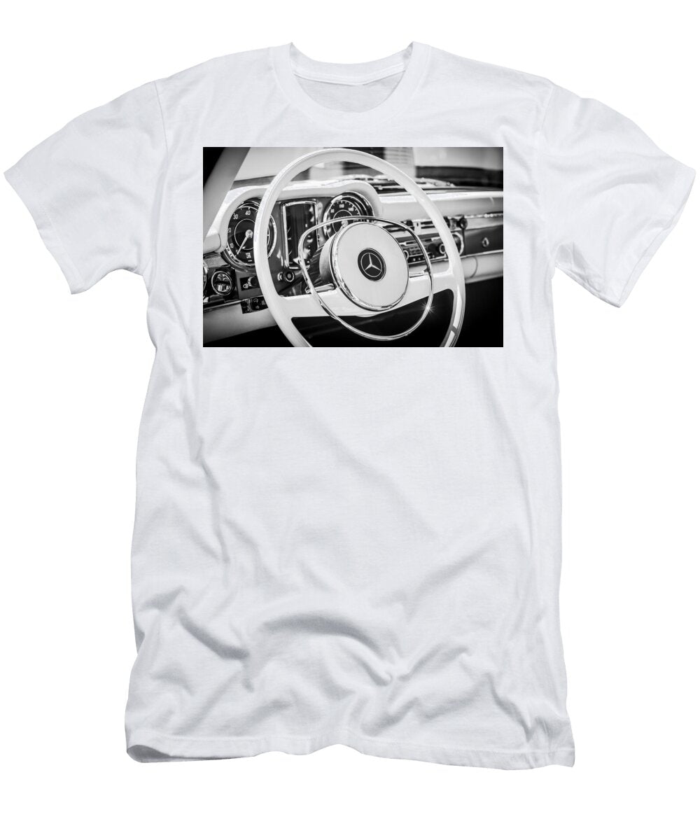 1968 Mercedes Benz 280 Sl Roadster Steering Wheel Emblem 0284bw Jill Reger T-Shirt